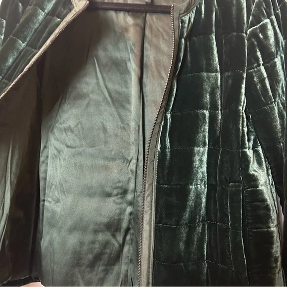 Eileen Fisher Emerald Green Fully Lined Quilted Zip Front Jacket Sz.S/P